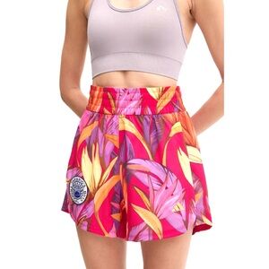 FARM Rio X Adidas Pink and Orange Floral Athletic Shorts